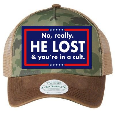 No Really He Lost & You're In A Cult. Legacy Tie Dye Trucker Hat