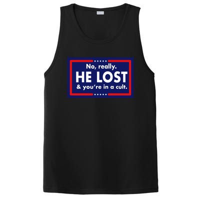 No Really He Lost & You're In A Cult. PosiCharge Competitor Tank