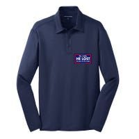 No Really He Lost & You're In A Cult. Silk Touch Performance Long Sleeve Polo