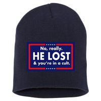No Really He Lost & You're In A Cult. Short Acrylic Beanie