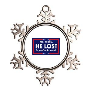 No Really He Lost & You're In A Cult. Metallic Star Ornament