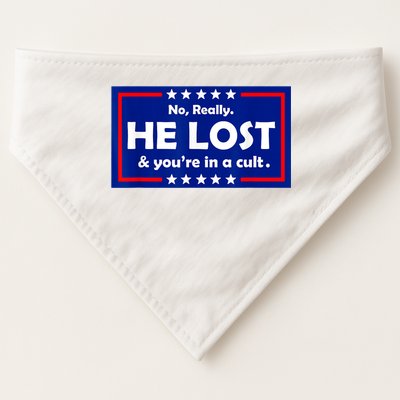 No Really He Lost & You're In A Cult USA-Made Doggie Bandana