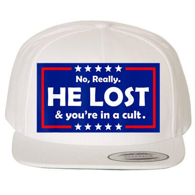 No Really He Lost & You're In A Cult Wool Snapback Cap
