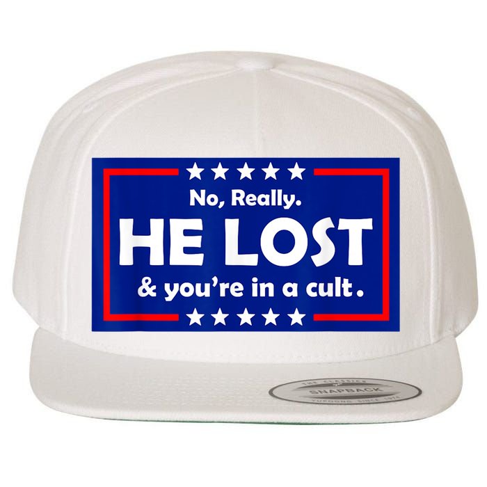 No Really He Lost & You're In A Cult Wool Snapback Cap
