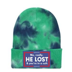 No Really He Lost And You’re In A Cult Tie Dye 12in Knit Beanie