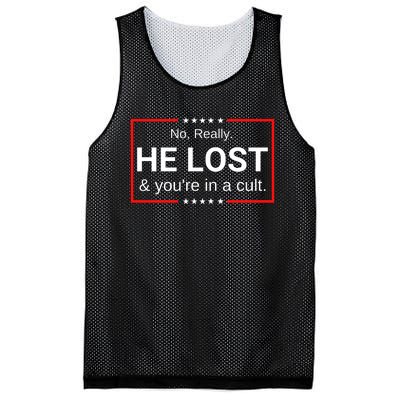 No Really He Lost & Youre In A Cult. Mesh Reversible Basketball Jersey Tank