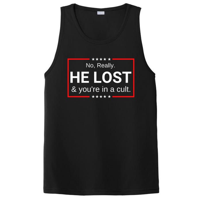 No Really He Lost & Youre In A Cult. PosiCharge Competitor Tank