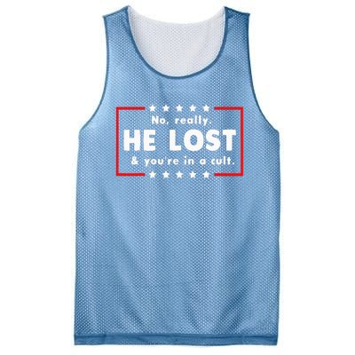 No Really He Lost & Youre In A Cult Mesh Reversible Basketball Jersey Tank