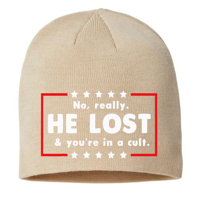 No Really He Lost & Youre In A Cult Sustainable Beanie