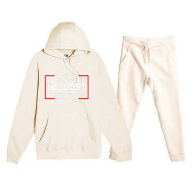 No Really He Lost & Youre In A Cult Premium Hooded Sweatsuit Set