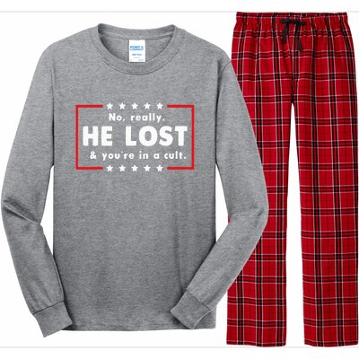 No Really He Lost & Youre In A Cult Long Sleeve Pajama Set