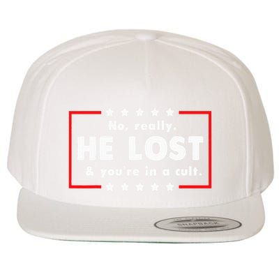 No Really He Lost & Youre In A Cult Wool Snapback Cap