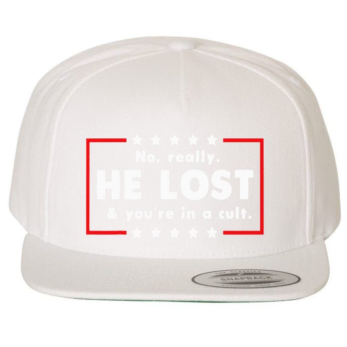 No Really He Lost & Youre In A Cult Wool Snapback Cap