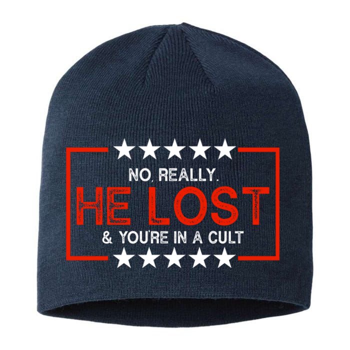 No Really He Lost & You're In A Cult Apparel Sustainable Beanie