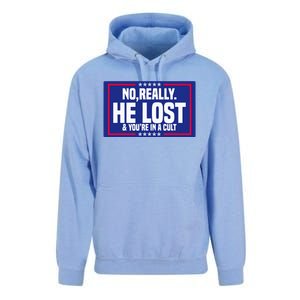 No Really He Lost & YouRe In A Cult Trump 2024 Election Unisex Surf Hoodie