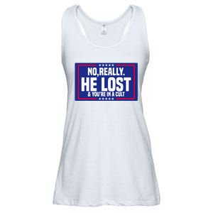 No Really He Lost & YouRe In A Cult Trump 2024 Election Ladies Essential Flowy Tank