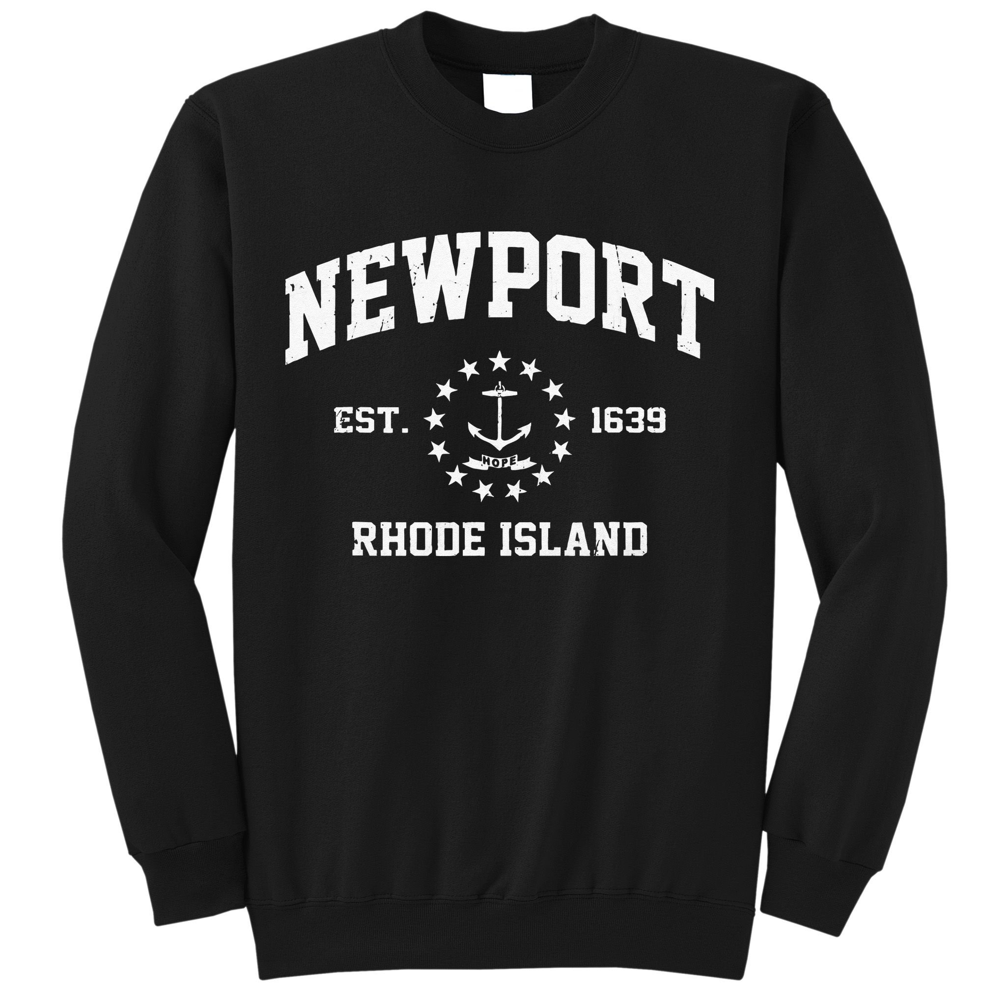 Newport Rhode Island RI Vintage State Athletic Style Sweatshirt