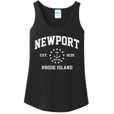 Newport Rhode Island RI Vintage State Athletic Style Ladies Essential Tank