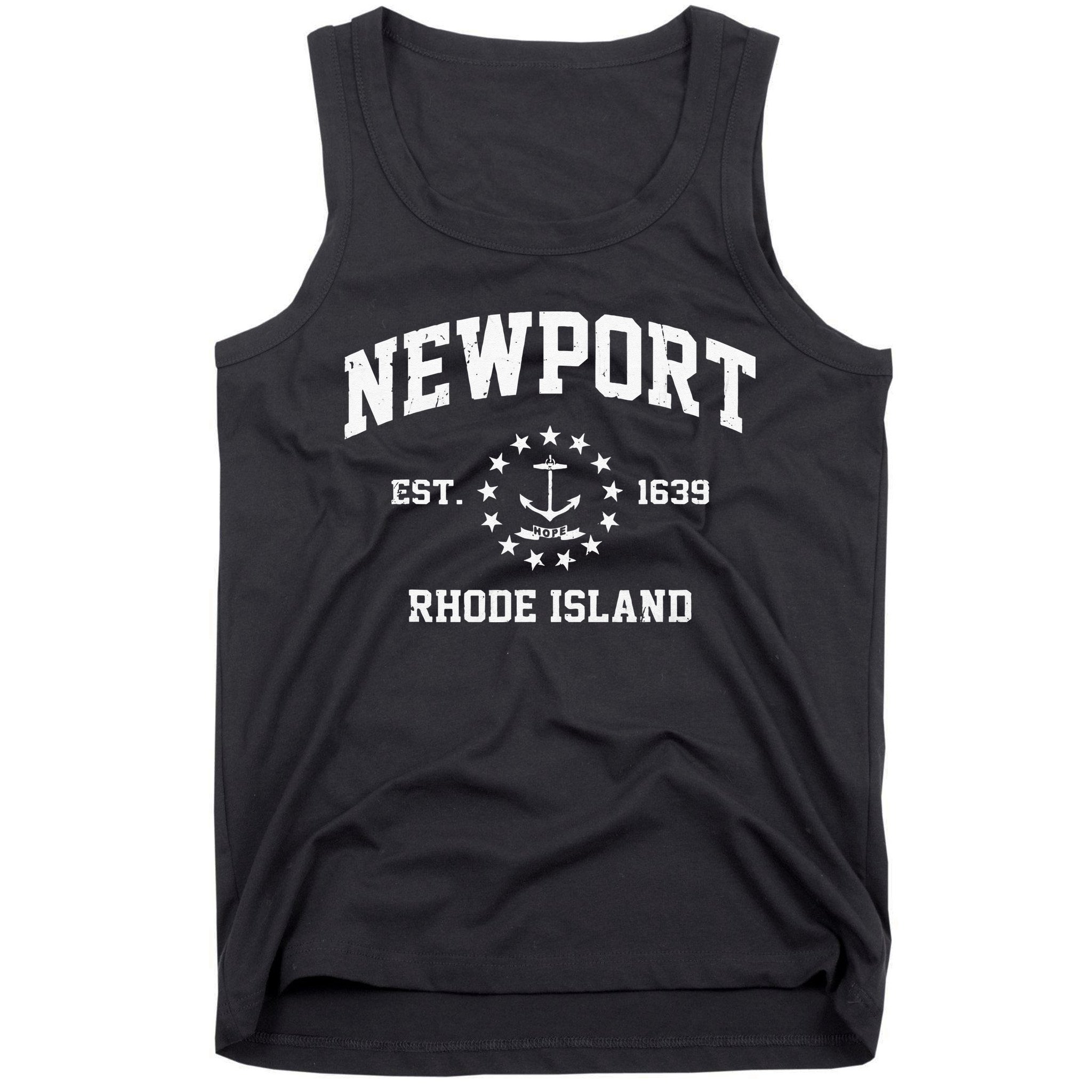 Newport Rhode Island RI Vintage State Athletic Style Tank Top