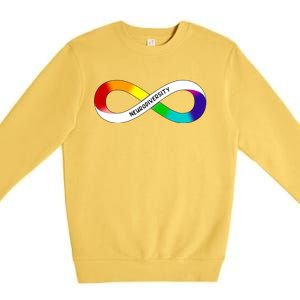 Neurodiversity Rainbow Infinity Symbol Premium Crewneck Sweatshirt