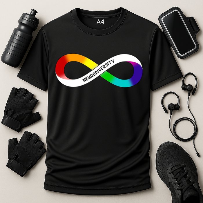 Neurodiversity Rainbow Infinity Symbol Cooling Performance Crew T-Shirt