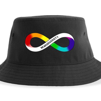 Neurodiversity Rainbow Infinity Symbol Sustainable Bucket Hat