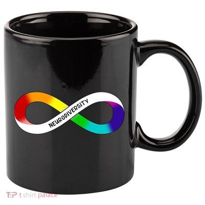 Neurodiversity Rainbow Infinity Symbol 11oz C Handle Ceramic Mug