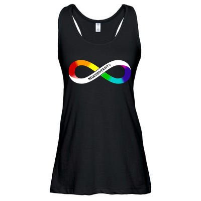 Neurodiversity Rainbow Infinity Symbol Ladies Essential Flowy Tank