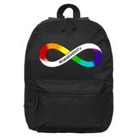 Neurodiversity Rainbow Infinity Symbol 16 in Basic Backpack