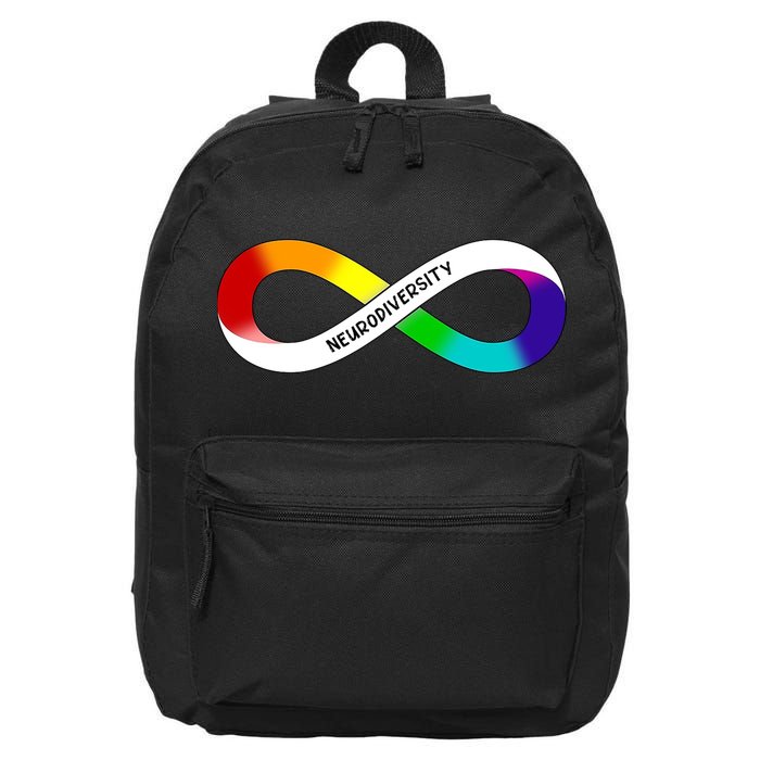 Neurodiversity Rainbow Infinity Symbol 16 in Basic Backpack