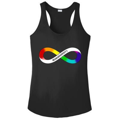 Neurodiversity Rainbow Infinity Symbol Ladies PosiCharge Competitor Racerback Tank