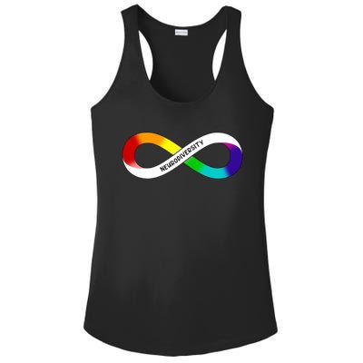 Neurodiversity Rainbow Infinity Symbol Ladies PosiCharge Competitor Racerback Tank