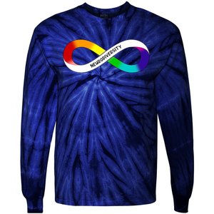 Neurodiversity Rainbow Infinity Symbol Tie-Dye Long Sleeve Shirt