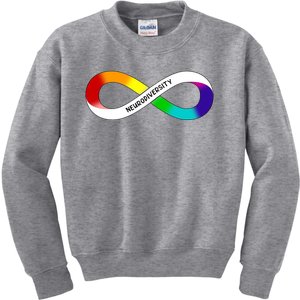 Neurodiversity Rainbow Infinity Symbol Kids Sweatshirt