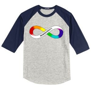 Neurodiversity Rainbow Infinity Symbol Kids Colorblock Raglan Jersey