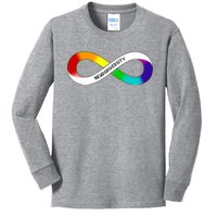 Neurodiversity Rainbow Infinity Symbol Kids Long Sleeve Shirt