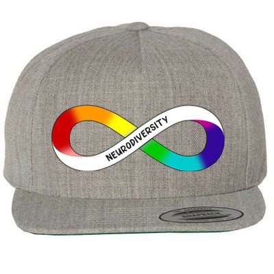 Neurodiversity Rainbow Infinity Symbol Wool Snapback Cap