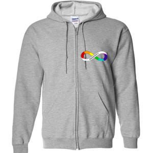 Neurodiversity Rainbow Infinity Symbol Full Zip Hoodie