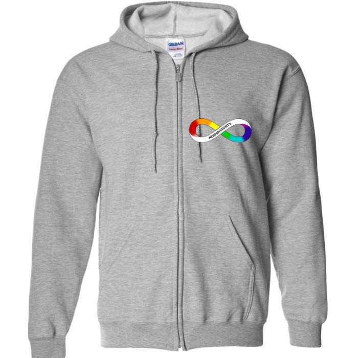 Neurodiversity Rainbow Infinity Symbol Full Zip Hoodie