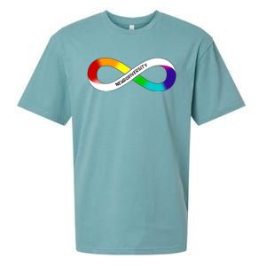 Neurodiversity Rainbow Infinity Symbol Sueded Cloud Jersey T-Shirt