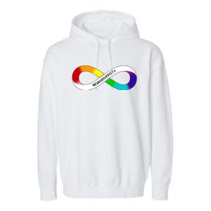 Neurodiversity Rainbow Infinity Symbol Garment-Dyed Fleece Hoodie