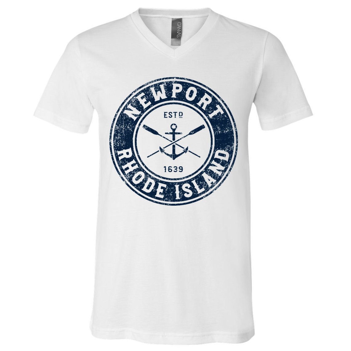 Newport Rhode Island Ri Vintage Boat Anchor V-Neck T-Shirt