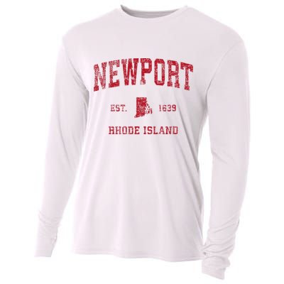 Newport Rhode Island Ri Vintage Sports Cooling Performance Long Sleeve Crew