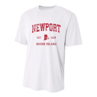Newport Rhode Island Ri Vintage Sports Youth Performance Sprint T-Shirt