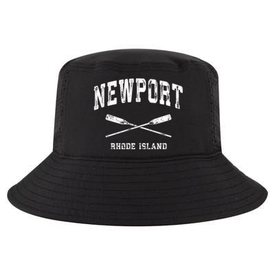 Newport Rhode Island Vintage Nautical Crossed Oars Gift Cool Comfort Performance Bucket Hat