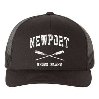 Newport Rhode Island Vintage Nautical Crossed Oars Gift Yupoong Adult 5-Panel Trucker Hat