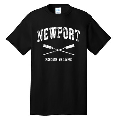 Newport Rhode Island Vintage Nautical Crossed Oars Gift Tall T-Shirt