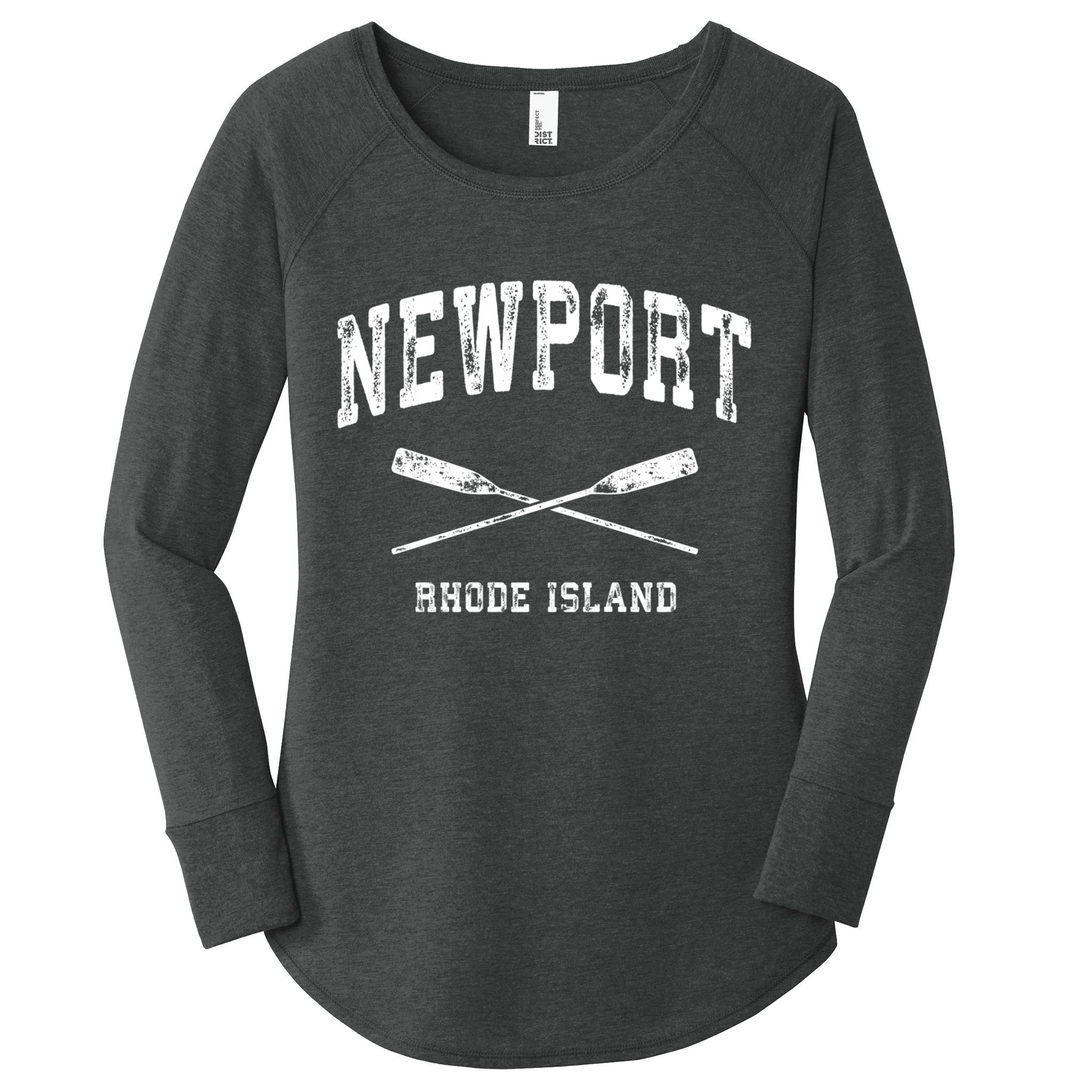 Newport Rhode Island Vintage Nautical Crossed Oars Gift Women's Perfect Tri Tunic Long Sleeve Shirt