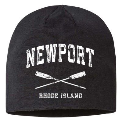 Newport Rhode Island Vintage Nautical Crossed Oars Gift Sustainable Beanie