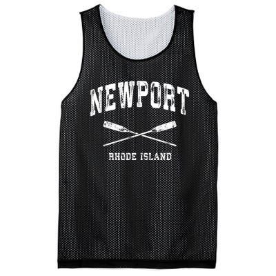 Newport Rhode Island Vintage Nautical Crossed Oars Gift Mesh Reversible Basketball Jersey Tank